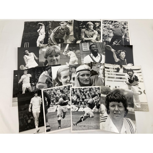 1221 - A large collection of Eamonn McCabe 1970's studio photographs of sports personalities. Many stamped ... 