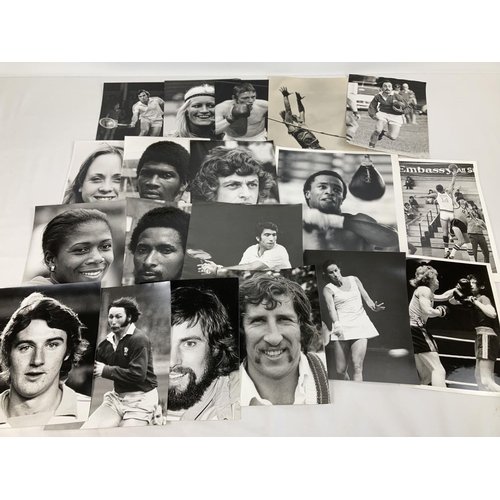 1221 - A large collection of Eamonn McCabe 1970's studio photographs of sports personalities. Many stamped ... 