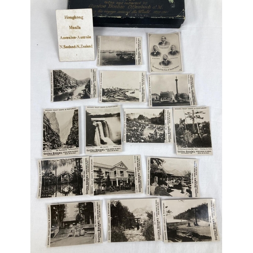 1223 - A boxed collection of Victorian historical photographic postcards of worldwide views as taken & coll... 