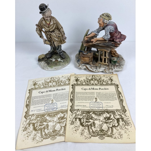 1171 - 2 large CapodiMonte Italian porcelain figures complete with certificates. 'My Lord', sculpted by Tiz... 