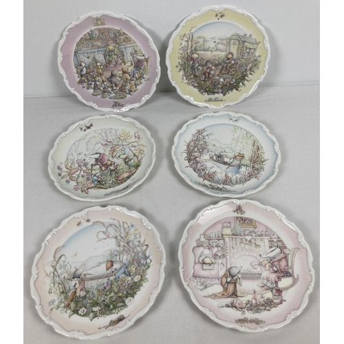 1179 - A collection of 6 Royal Doulton 1980's The Wind in the Willows plates. From original works by Christ... 