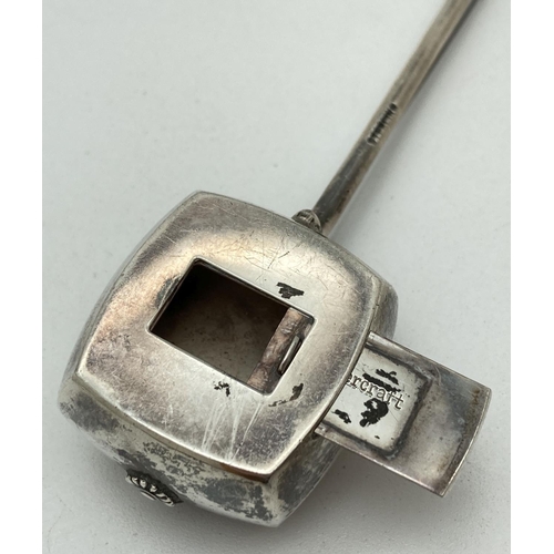 1190 - A novelty silver shaker in the form of a 3 stringed Japanese Shamisen. Marked to reverse 'Silvercraf... 