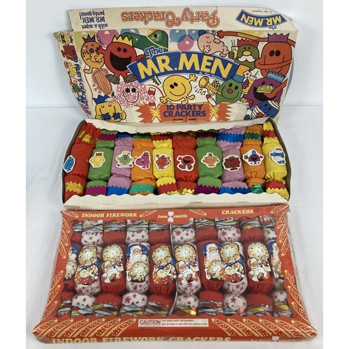 1357 - 2 boxes of vintage Tom Smith crackers. A box of 10 Mr. Men Party crackers together with a box of 10 ... 