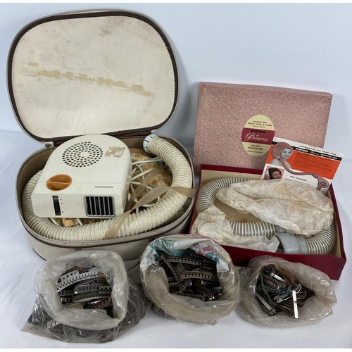 1358 - A vintage cased Ronson Hairdryer with hose and hood. Together with a boxed Pifco 