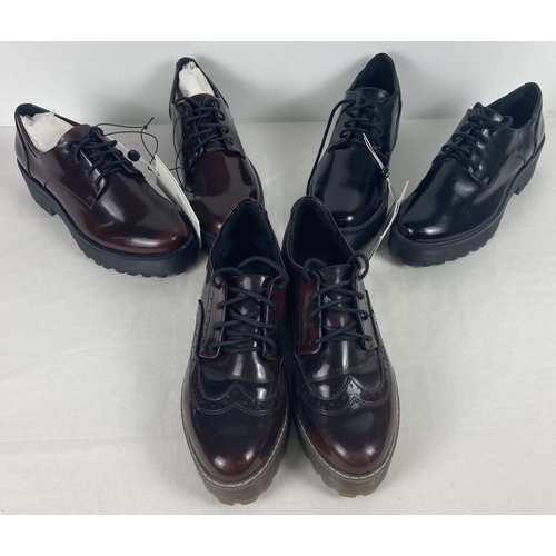 21 - 3 pairs of faux leather lace up shoes by Monki, Stockholm, in as new condition. 2 x 'Sofie' - comple... 