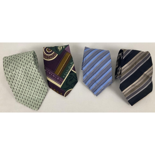 4 - 4 Giorgio Armani men's silk ties in varying colours & patterns.