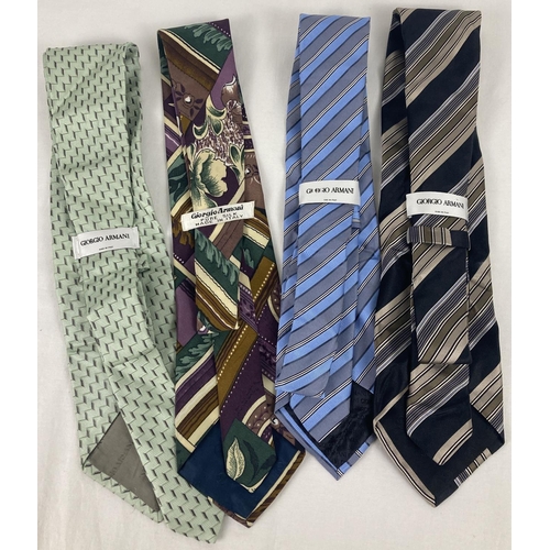4 - 4 Giorgio Armani men's silk ties in varying colours & patterns.