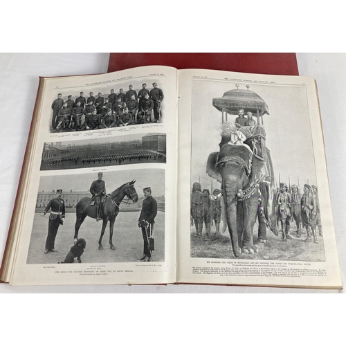 154 - The Illustrated Sporting & Dramatic News 1899-1900 in 3 red cloth bindings. Comprising: March 25th 1... 