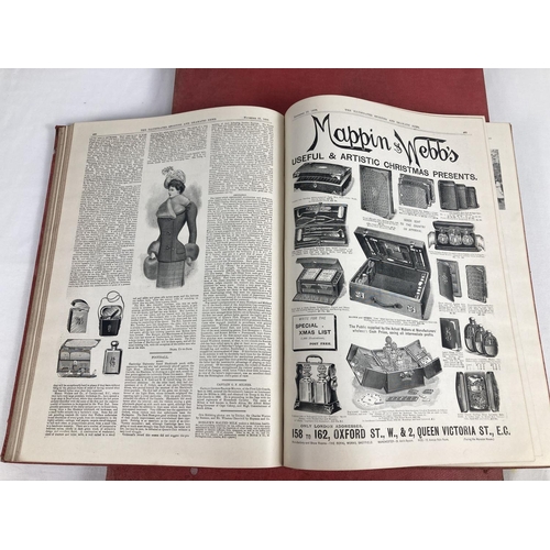 154 - The Illustrated Sporting & Dramatic News 1899-1900 in 3 red cloth bindings. Comprising: March 25th 1... 