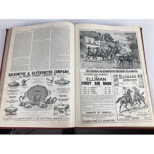 154 - The Illustrated Sporting & Dramatic News 1899-1900 in 3 red cloth bindings. Comprising: March 25th 1... 