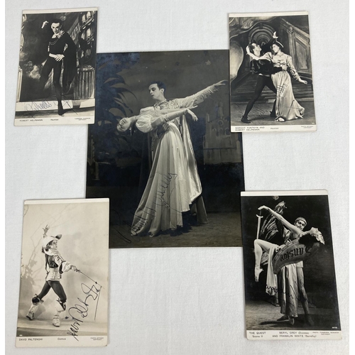 175 - A large black and white photo of ballet dancers Robert Helpmann and Margot Fonteyne, signed by Rober... 