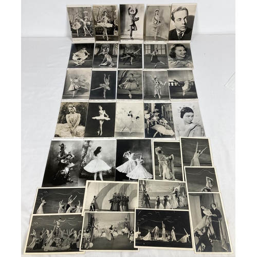 176 - A collection of vintage photographic postcards of famous ballet dancers in costume. To include Margo...