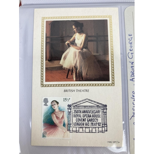 176 - A collection of vintage photographic postcards of famous ballet dancers in costume. To include Margo... 