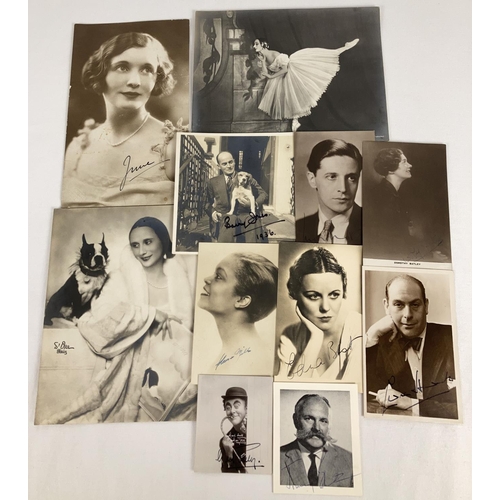 177 - A collection of 1920's & 30's autographed photographs from stage performers, together with 3 larger ... 