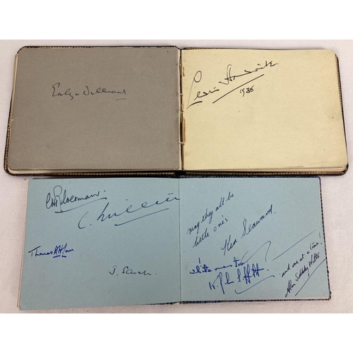 178 - 2 1930's autograph albums containing a number of signatures from the stage performers of the day. To... 