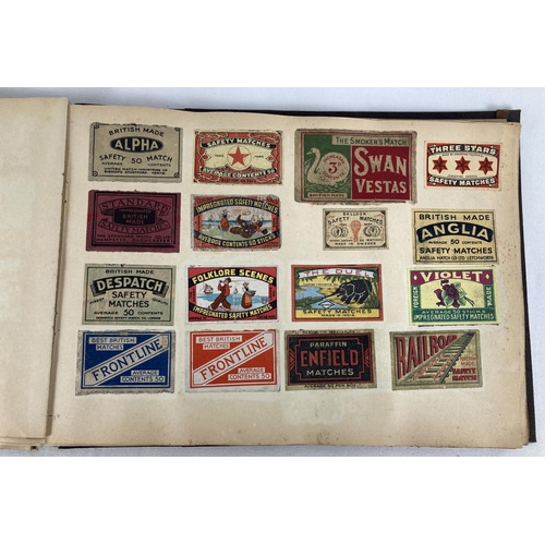 187 - 3 vintage albums/books containing a collection of vintage matchbox covers. To include examples by Pa... 