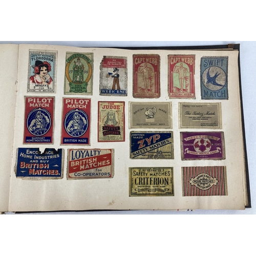 187 - 3 vintage albums/books containing a collection of vintage matchbox covers. To include examples by Pa... 