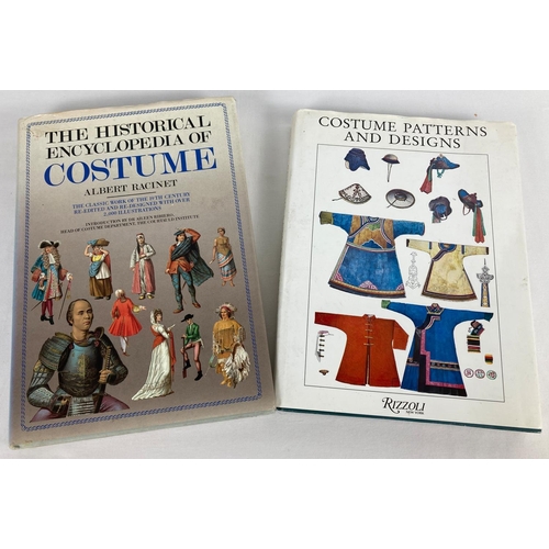 128 - 2 vintage costume pattern and design books. The Historical Encyclopedia of Costume by Albert Racinet... 