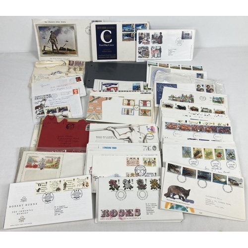 80 - A quantity of assorted first day covers and vintage stamped envelopes. To include mostly British fir... 