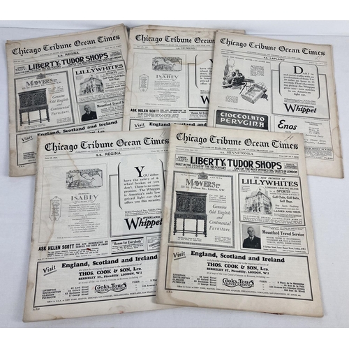 209 - 5 newspapers from 1927, published on board the Steamers of The White Star Line. Entitled the 