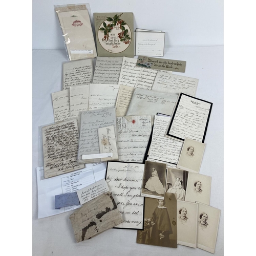 257 - A collection of Victorian correspondence & ephemera relating to the Davy Family and the death of the... 