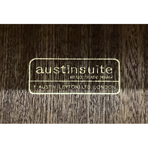 1418 - A 4 piece 1960's oak veneered bedroom suite by Austinsuite, Austin Leyton Ltd. London. Comprising. D... 