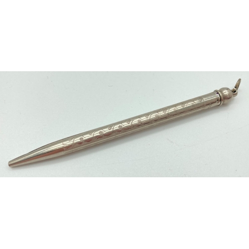 A Victorian silver cased propelling pencil by AH Woodward, with