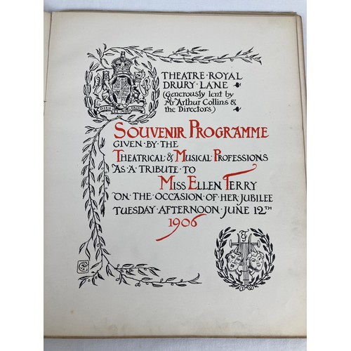 174 - A Theatre Royal Drury Lane souvenir programme for the 50 year stage jubilee of Ellen Terry. Dated Ju... 