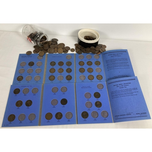 1226 - A quantity of assorted Victorian & vintage pennies and half pennies. To include 2 part filled Great ... 