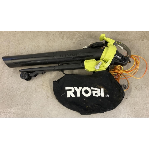 1406 - A Ryobi 3000W electric leaf blower, model RBV3000CESV. Not tried & tested.