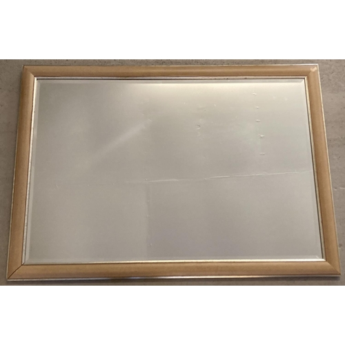 1445 - A large modern wall hanging mirror with bevel edged glass and gilt detail to frame. Frame size appro... 