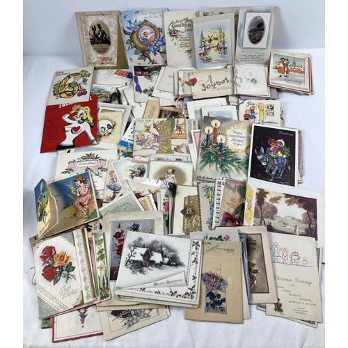 1325 - A box of assorted of Edwardian and vintage greetings cards.