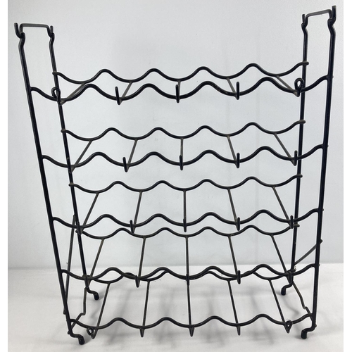 1355 - A vintage free standing 5 tier metal wine rack. Approx. 58cm x 48cm.