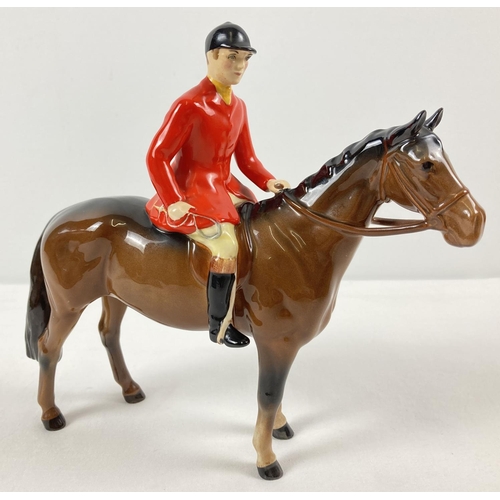 1276 - A Beswick ceramic Huntsman and horse figurine #1501, in brown gloss. Issued from 1957 - 95 and model... 