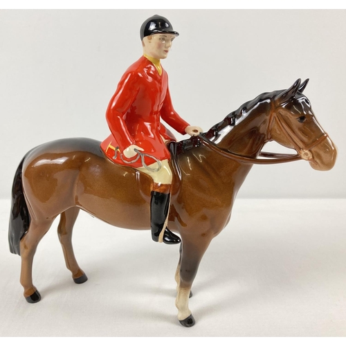 1277 - A Beswick ceramic Huntsman and horse figurine #1501, in brown gloss. Issued from 1957 - 95 and model... 