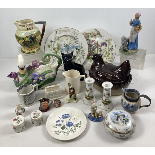 1289 - A box of assorted vintage & modern ceramics to include Limoges, T G Green, Portmeirion and Ridgway.