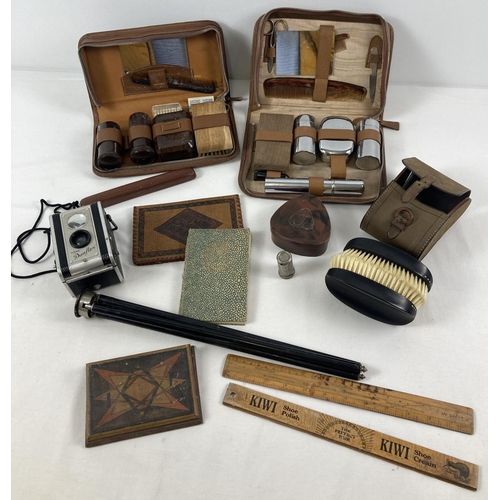 1359 - A collection of assorted vintage vanity items & collectables. To include: 2 vintage mens grooming ca... 