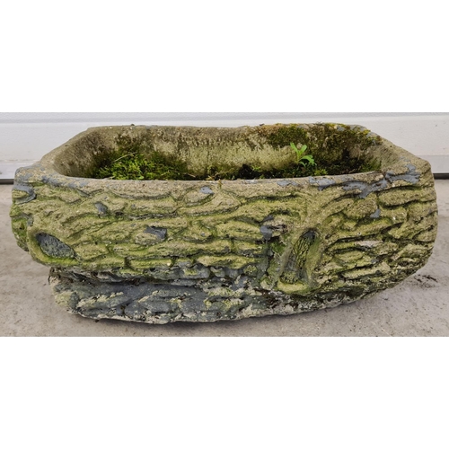 1426 - A vintage concrete garden planter in the form of a log. Approx. 22cm tall x 51cm long.