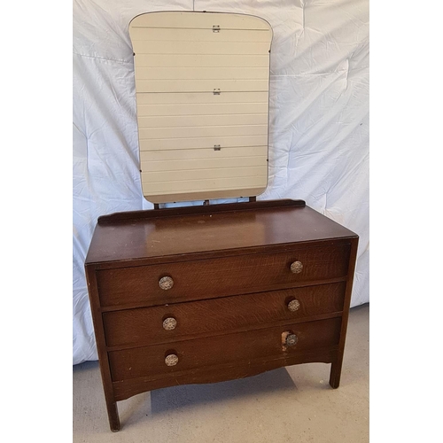 1491 - A mid century Chancellor furniture dark wood 3 piece bedroom suit. Single door wardrobe, 3 drawer dr... 