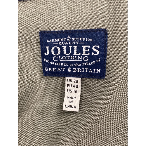 68 - A ladies khaki green lightweight jacket with drawstring waist by Joules. Press stud fastening, two f... 