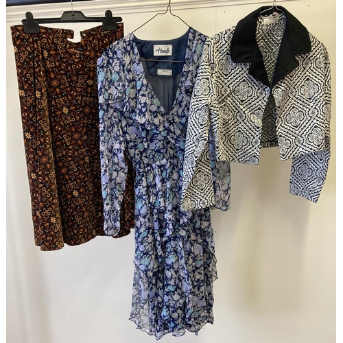 288 - 3 items of women's vintage clothing to include a floral Hammels dress and a 1980's bolero style jack... 