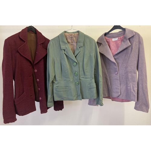 304 - 3 women's vintage jackets to include green button front jacket by Harella.