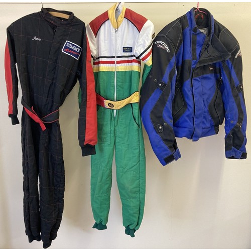 79 - 2 children's racing suits together with a Teknic motorcycle jacket (UK40).