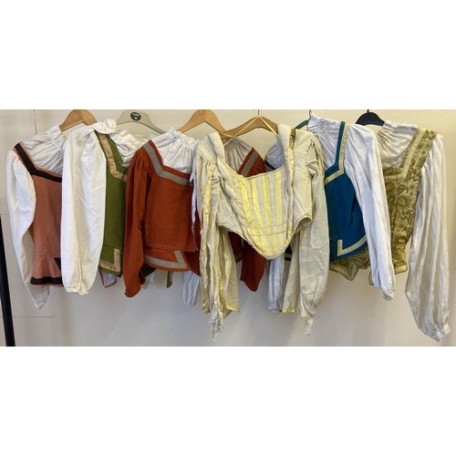 86 - 6 theatre costume women's Medieval/ Renaissance style long sleeved bodice tops.