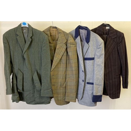 313 - 4 men's vintage blazers and coats in varying styles and sizes.