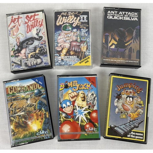 3 - 6 assorted vintage ZX Spectrum games in original cases. Comprising: Jet Set Willy 1 & 2, Ant Attack,... 