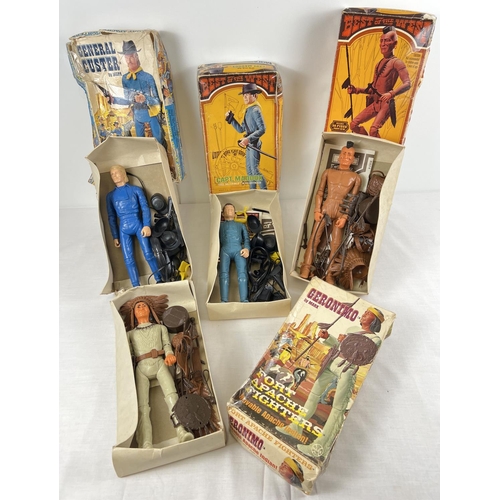 204 - 4 boxed 1970's Marx Toys 'Best of the West' 11" action figures with accessories. Comprising: Captain...