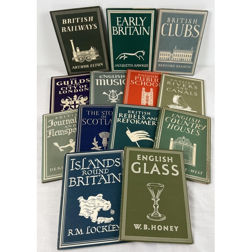 1268 - 13 vintage 1940's varying title books from the Britain In Pictures range. Complete with dust jackets... 