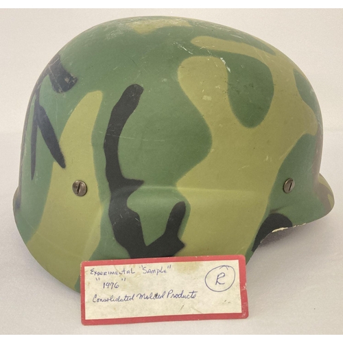 105 - US prototype Personnel Armor System Ground Troops (PASGT) helmet, believed to be made from GRP. Helm... 
