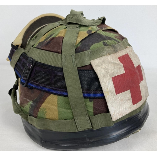 249 - A British GS Mk6 ballistic nylon helmet circa 1990, named to Lance Corporal Challender. Presumed Roy... 